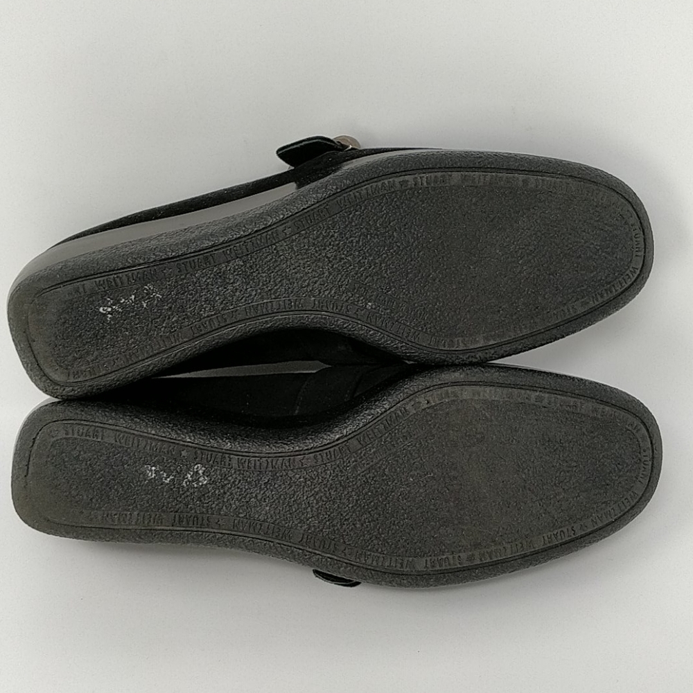 Stuart Weitzman Black Suede Wedge Loafers Size 9M - Picture 8 of 8